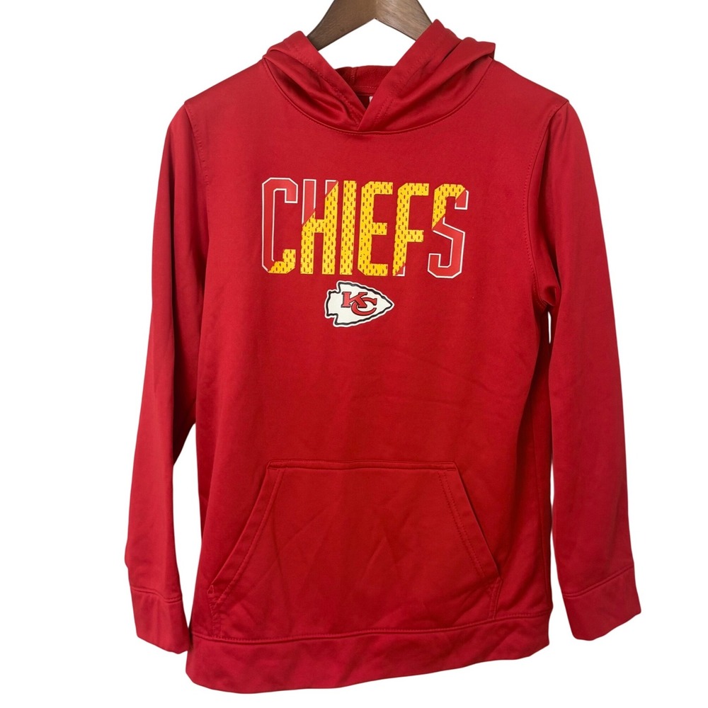 NFL Team Apparel Hoodie Youth XL Red Kansas City Chiefs Graphic Sweatshirt